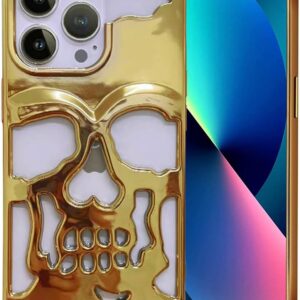 Luxury 3D Skull Plated Case for iPhone 15 Pro Max - Stylish Protection